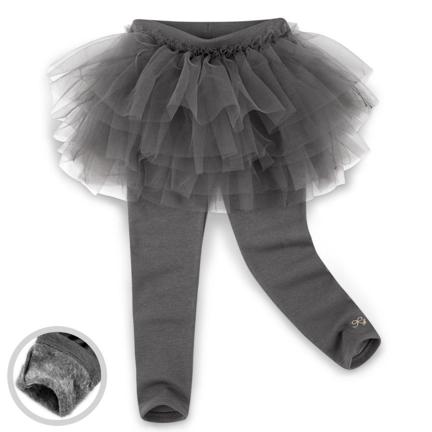 韓國 Jelispoon - (內刷毛)網紗蛋糕裙內搭褲裙-深藍