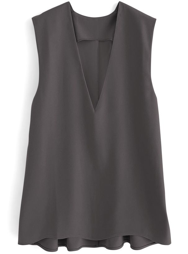 日本 GRL - 優雅V領無袖西裝背心-米杏 (F)