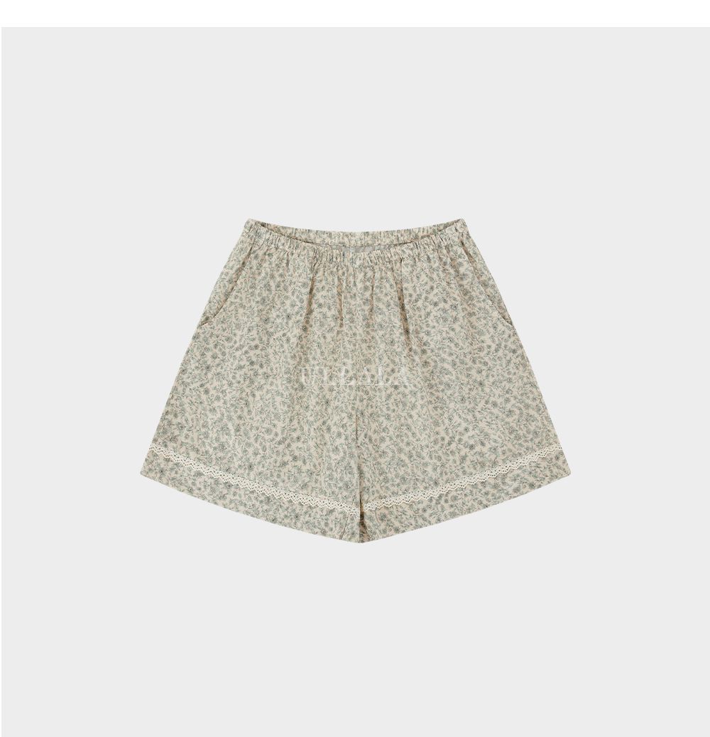 韓國 ULLALA - 滿版碎花短袖睡衣(兩件式) (FREE)