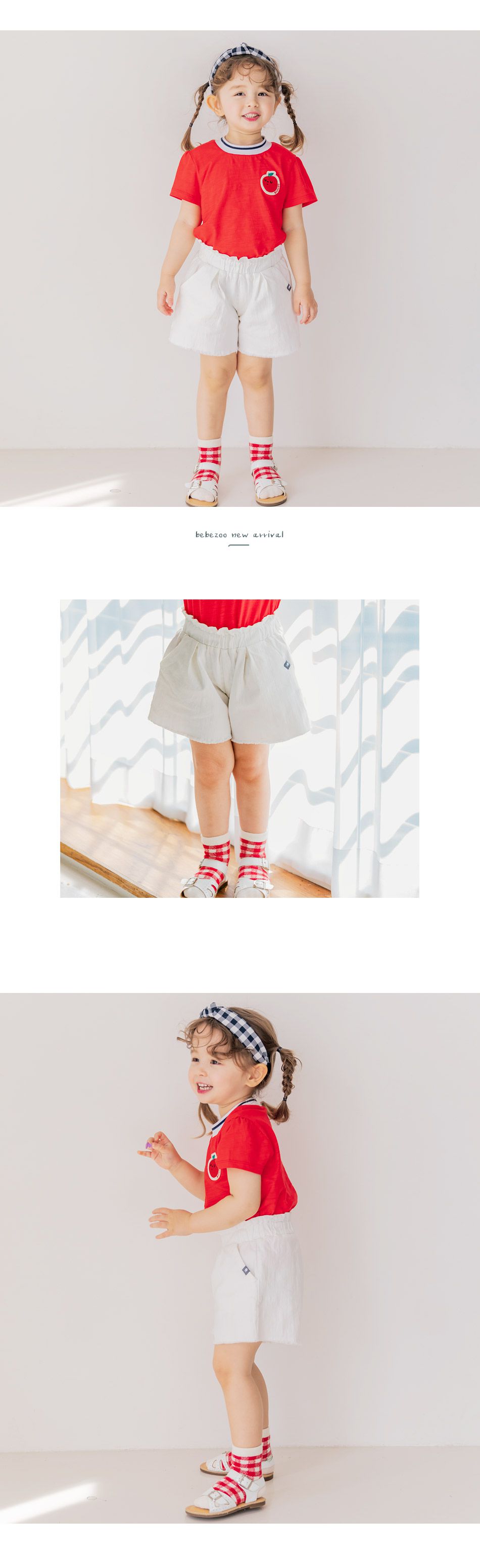 韓國 Bebezoo - 純白花苞短褲