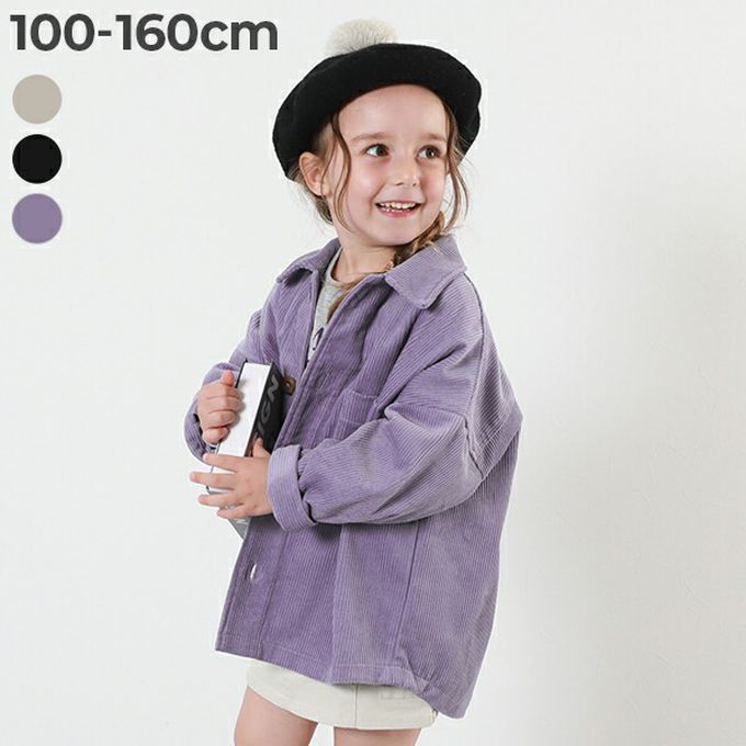 日本 devirock - 寬鬆時尚厚燈芯絨夾克外套-黑