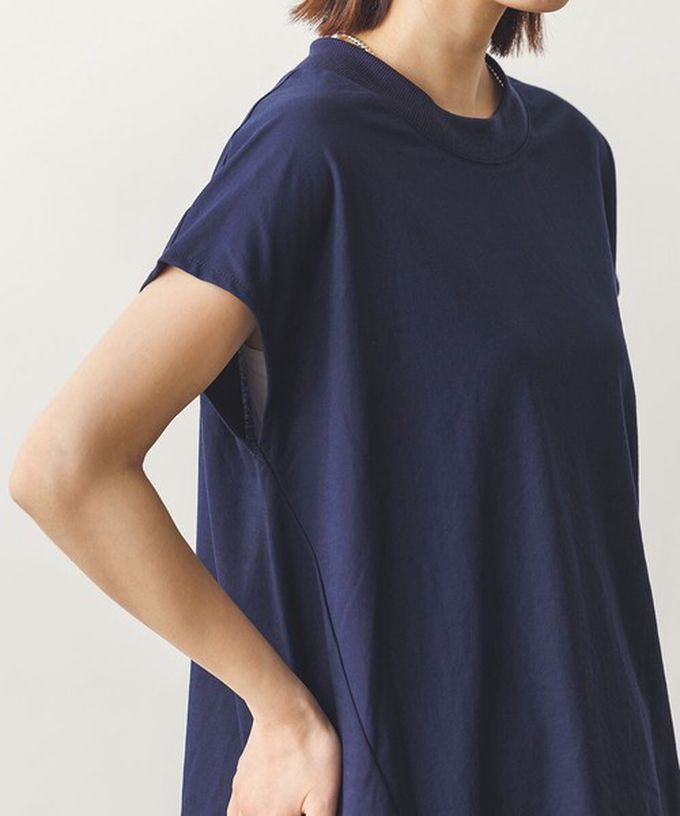 日本 Sans Souci 34+ - 接觸涼感 圓弧百搭法式袖上衣-白