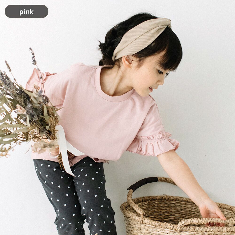 日本 ma lalumiere store - 荷葉邊清爽素色短袖上衣-牛奶白