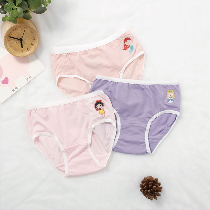 貝柔 Peilou - 天絲棉舒膚平衡童女三角褲-貼布繡-灰姑娘-紫