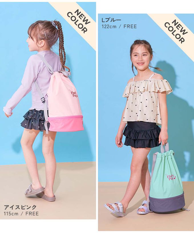 日本 devirock - 雙層設計防水便利游泳背包/水桶包-萊姆黃x深藍