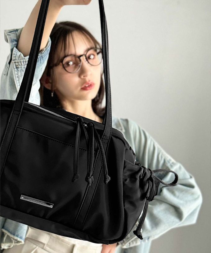 日本 Classical Elf - 輕盈可愛蝴蝶結肩背波士頓包-淺灰