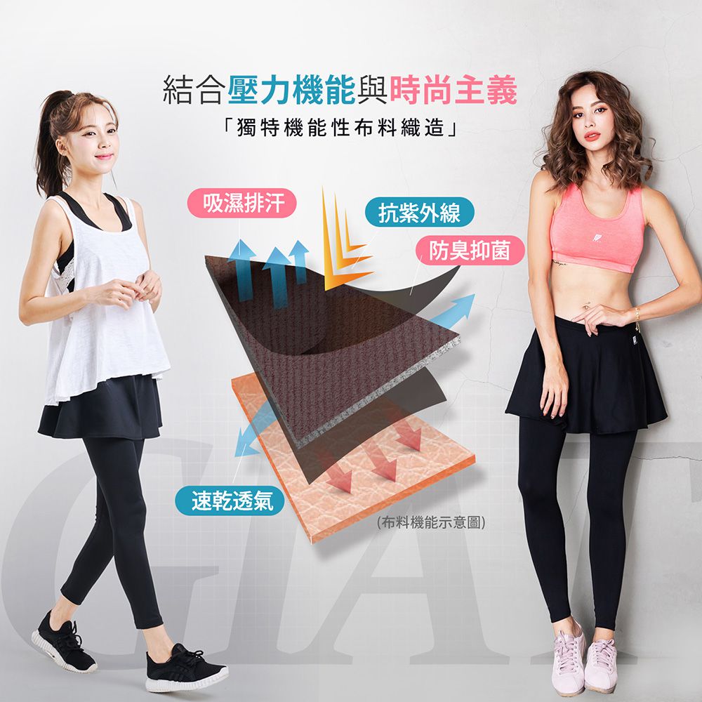 GIAT - 激能3.0防曬排汗機能壓力裙褲