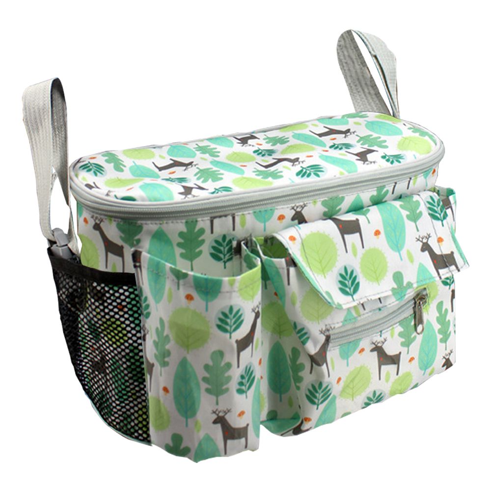 JoyNa - 嬰兒推車置物袋 大容量多分隔/附可拆式背帶-森林小鹿
