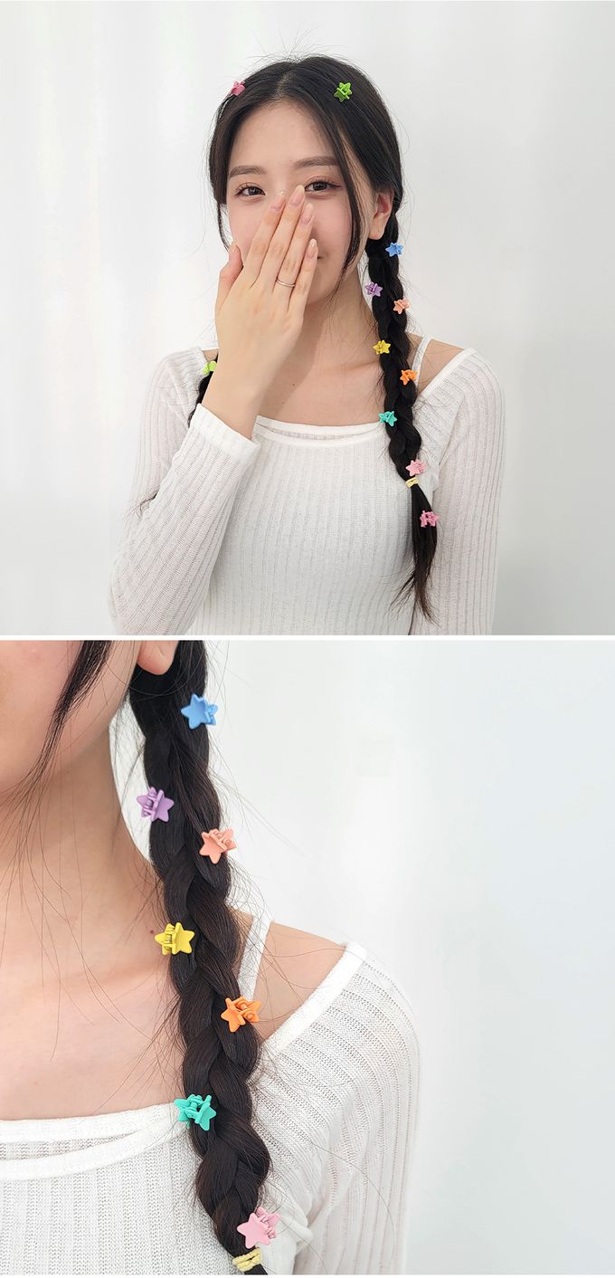 韓國 Soo&Soo - 迷你馬卡龍色小抓夾-花朵-10個一組