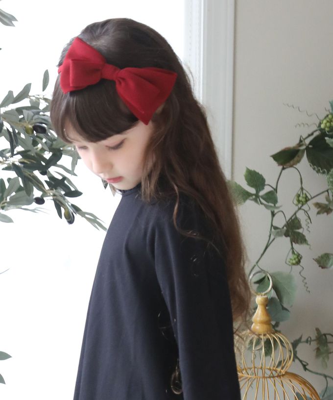 日本 Catherine Cottage - 優雅蝴蝶結雪紡緞帶髮箍-黑
