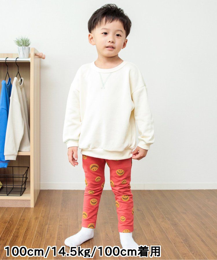 日本 BREEZE - 休閒百搭鬆緊長褲(9分丈)-碎花-淺鵝黃