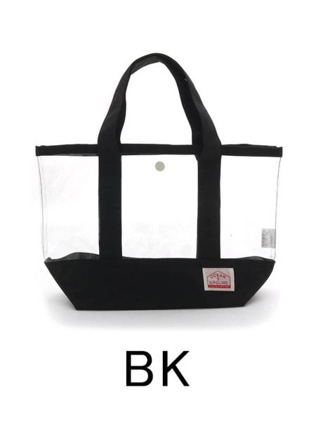 日本 OCEAN&GROUND - 透明PVC防水手提袋-全透明X純色-藍綠 GR (38x26x12cm)