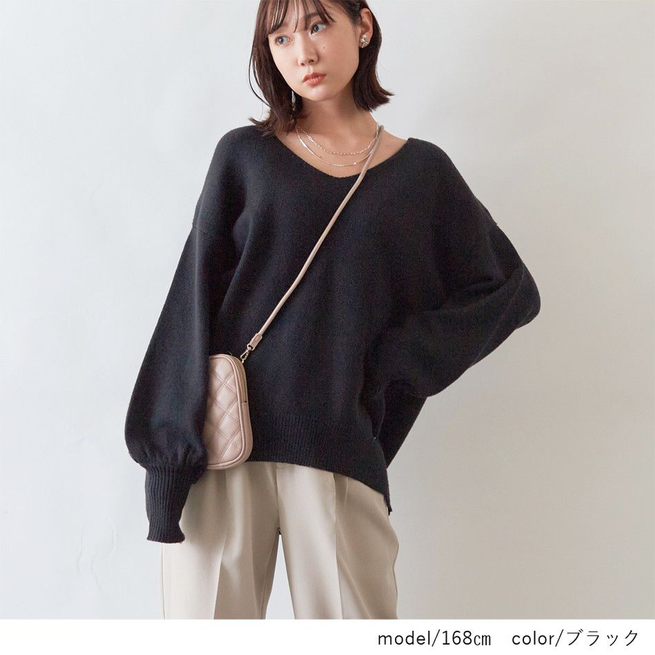 日本 Rejoule - 法式慵懶圓領針織毛衣-摩卡棕