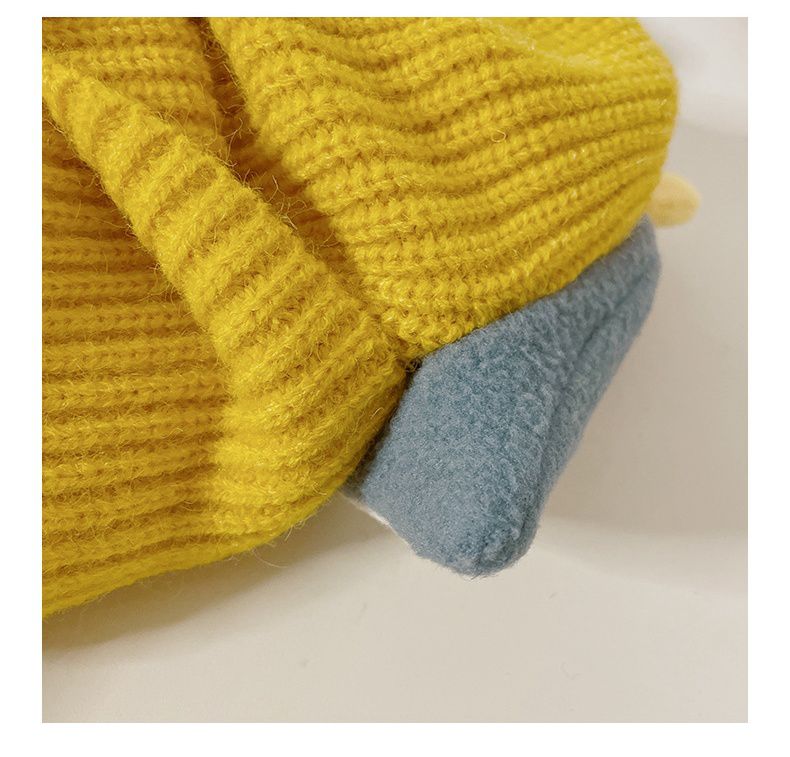 立體動物針織帽-橘色 (帽圍48-52CM/建議年齡2-6歲)