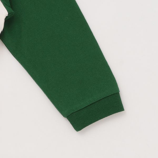 日本 petit main - 男孩俏皮長袖上衣-消防車-雜灰