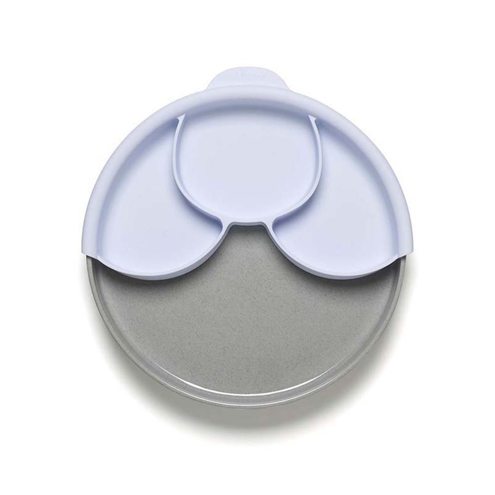 美國Miniware - 微兒天然寶貝用品系列-聰明分隔餐盤組-芝麻薰衣草-竹纖維麵包盤*1 矽膠分隔盤*1 矽膠防滑吸盤*1