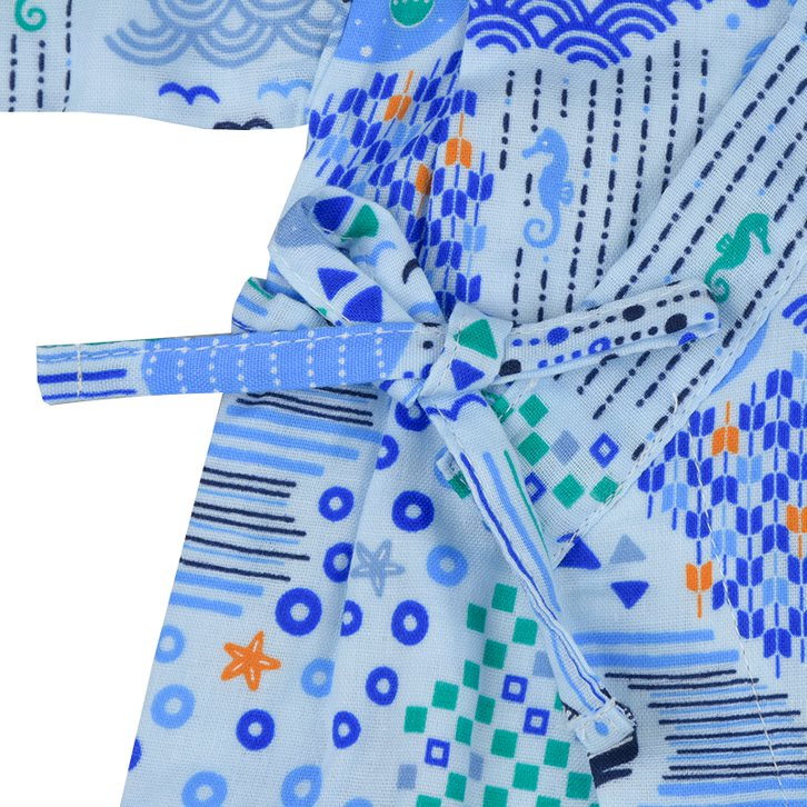 akachan honpo - 甚平包屁衣-海-淺藍色