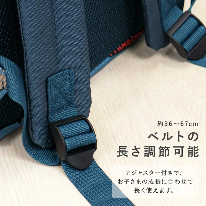 日本 ZOOLAND - 機能大容量童趣風減壓兒童背包(14L)-恐龍標籤-藍 (35x26x14cm)