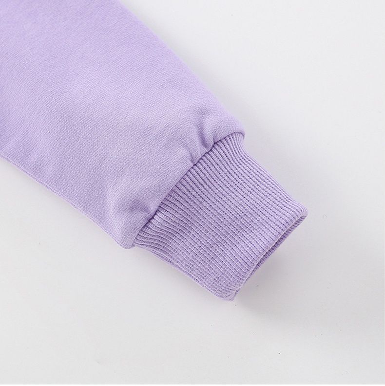 圓領長袖束口上衣-繽紛獨角獸-紫色