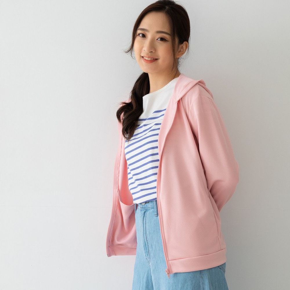貝柔 Peilou - UPF50+高透氣防曬顯瘦外套-女連帽-淺粉色