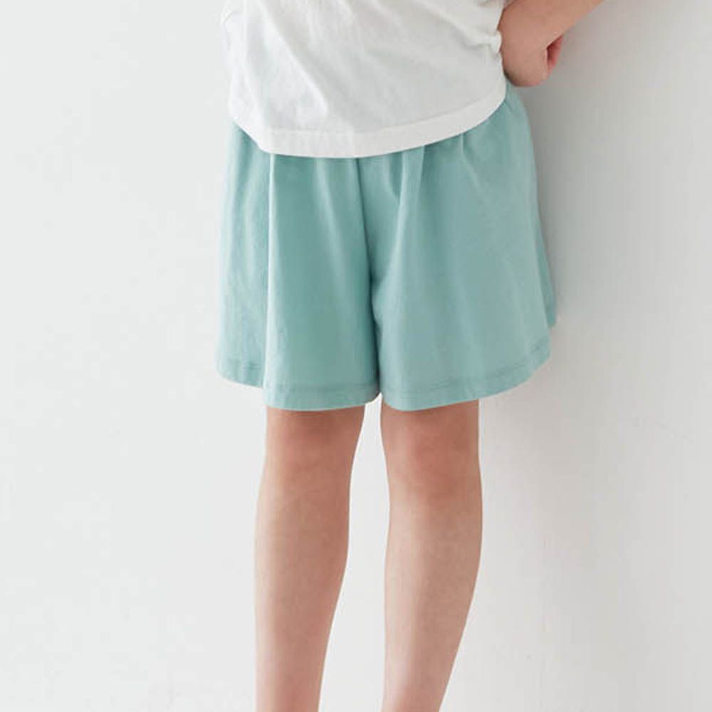 GITA 純棉薄涼傘狀短褲-素面-薄荷綠