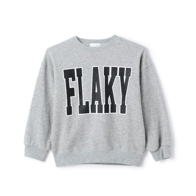 日本 b-ROOM - 100%棉 美式印花縮口大學長袖上衣-黑