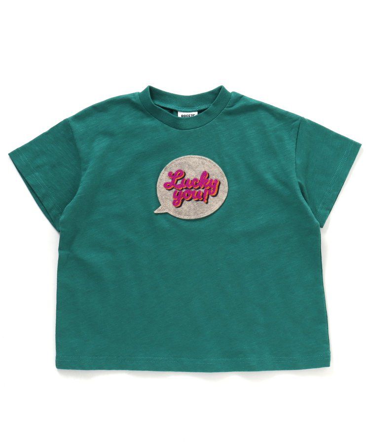 日本 BREEZE - 彩色標語短袖上衣-寶石藍