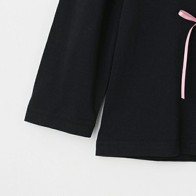 日本 Lycee mine - 100%棉 夢幻蝴蝶結長袖上衣-水藍