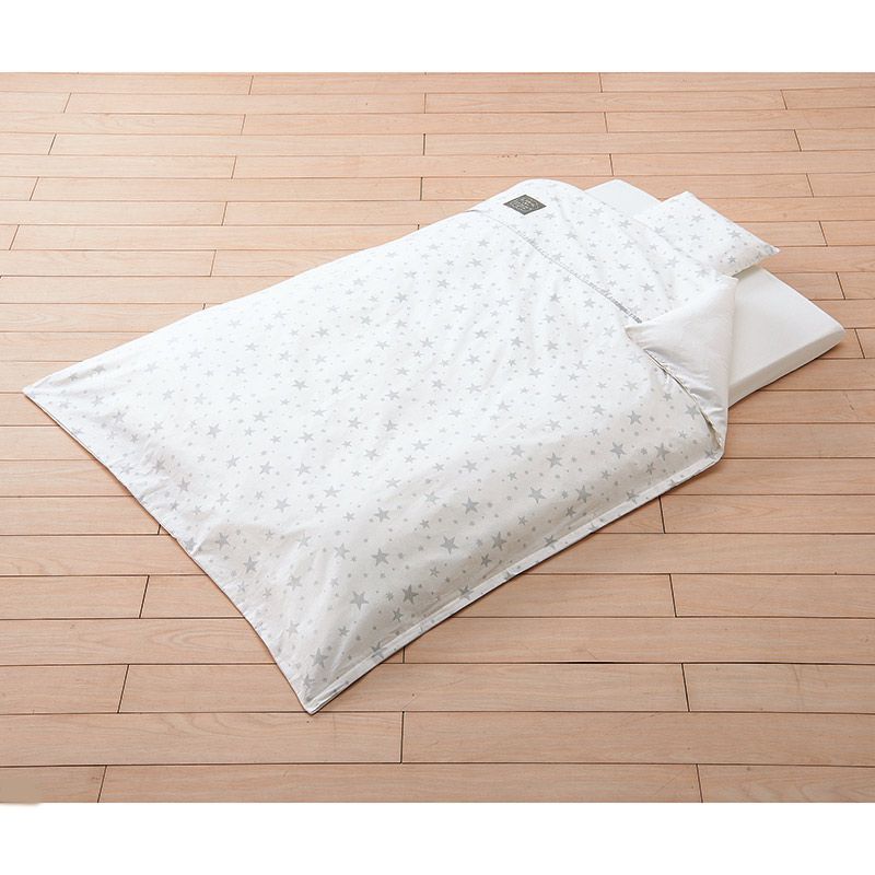 akachan honpo - 幼兒棉被組-米白色-棉被95×120cm+被套102×128cm+床墊70×120cm+床包70×120cm+枕頭20×28cm+枕頭套22×30cm+防水墊70×120cm+保潔墊70×120cm