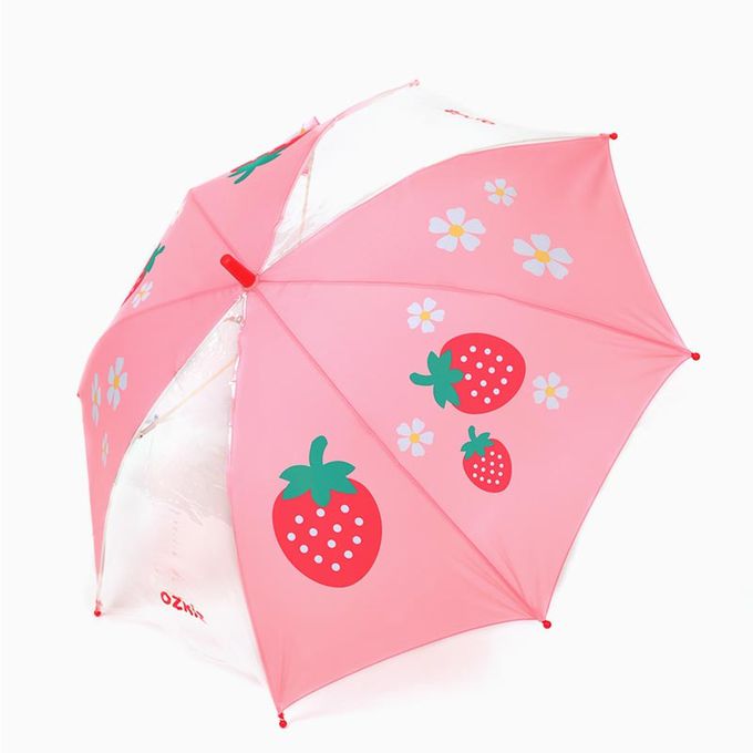 韓國 OZKIZ - 超輕量兒童安全雨傘-草莓派對 (FREE)