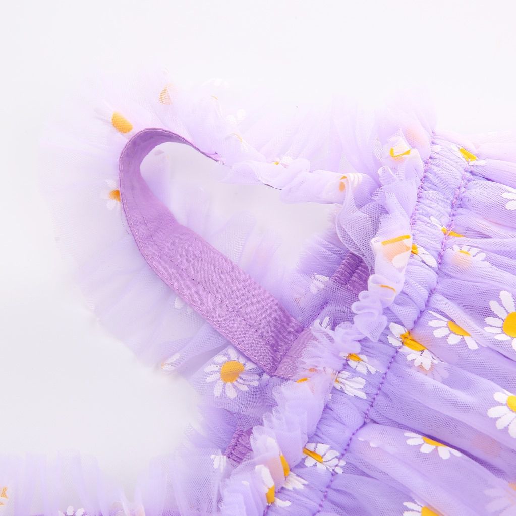 甜美吊帶連身紗裙洋裝-紅色鳳梨-粉色