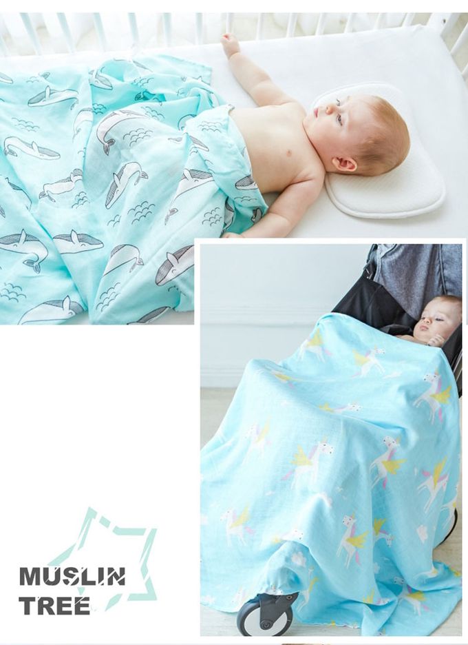 Muslin Tree - 童趣系雙層紗布包巾-愛心火烈鳥 (120*120cm)