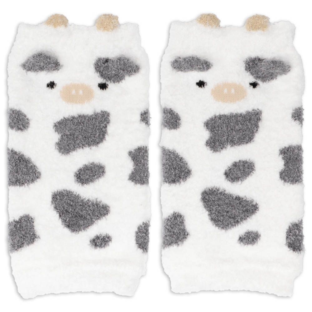 蓬鬆腳套-乳牛-米白色 (70~95cm)