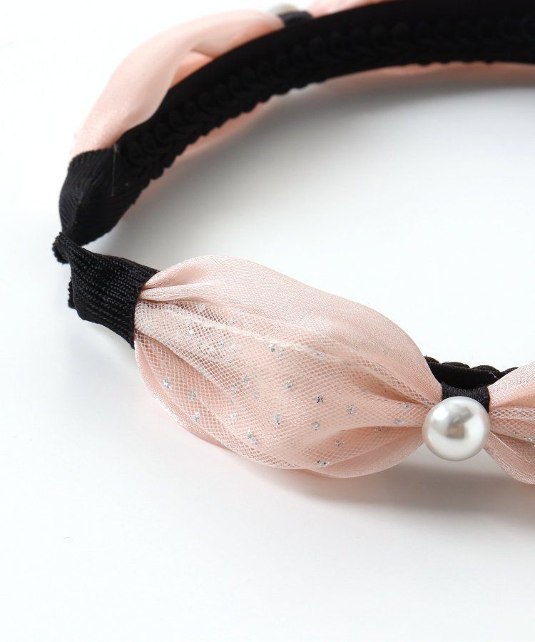 日本 apres les cours - 公主薄紗珍珠編織髮箍-象牙白