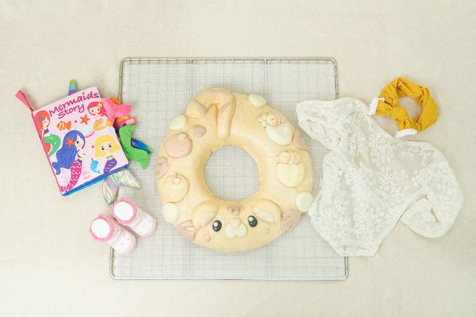 老甜媽手工饅頭 - 收涎饅頭-水果甜甜圈-1000g-直徑33公分