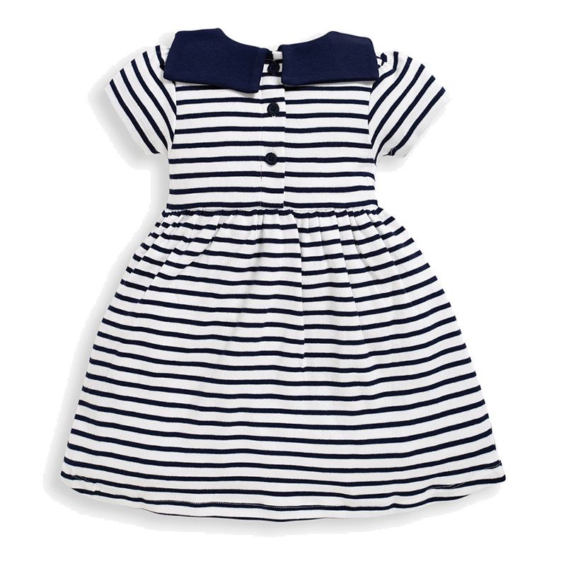 英國 JoJo Maman BeBe - 超優質嬰幼兒/兒童100％純棉短袖洋裝-海洋水手