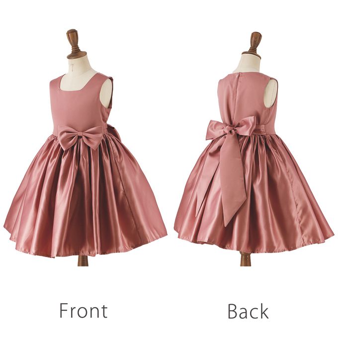 日本 Catherine Cottage - 大蝴蝶結緞面​澎澎洋裝/小禮服-煙燻粉