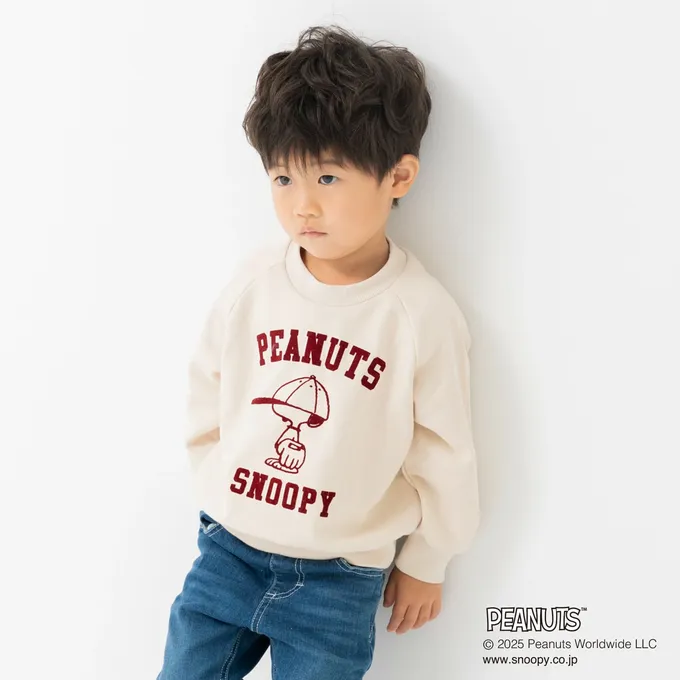 日本 Chil2 - 限定聯名 史奴比縮口長袖上衣-立體刺繡OLAF-炭灰