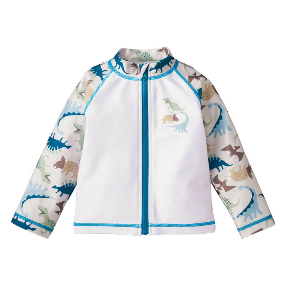 防曬泳衣-恐龍-淺卡其色