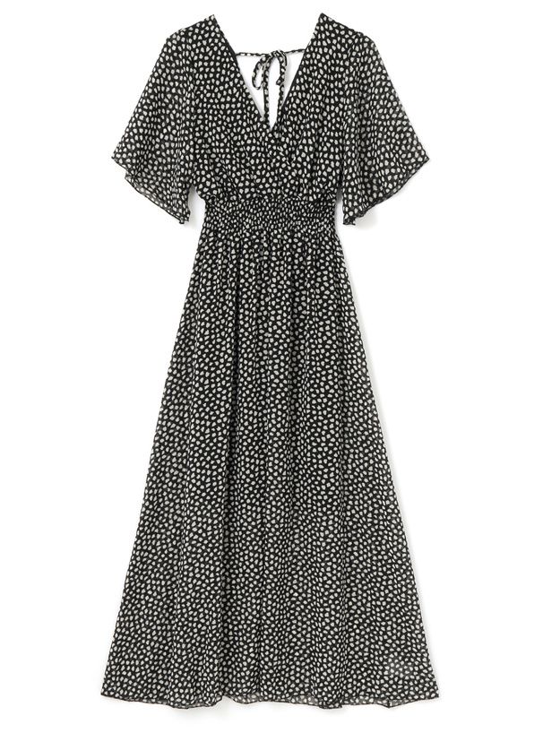 日本 GRL - 酷甜率性後綁帶雪紡洋裝-豹紋-黑 (M)