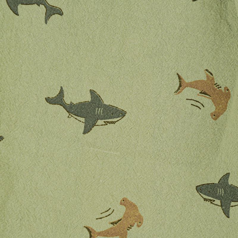 akachan honpo - 5分褲-麻料風-軍綠色