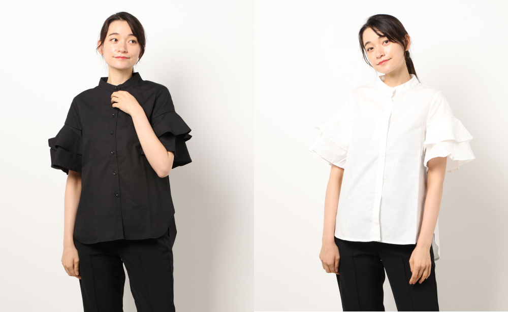 日本 Riche Glamour - 撞色格紋前短後長立領毛衣-杏