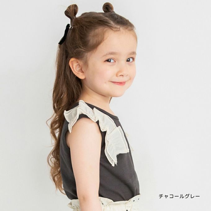 日本 BRANSHES - 夢幻蕾絲荷葉邊背心上衣-薰衣草紫