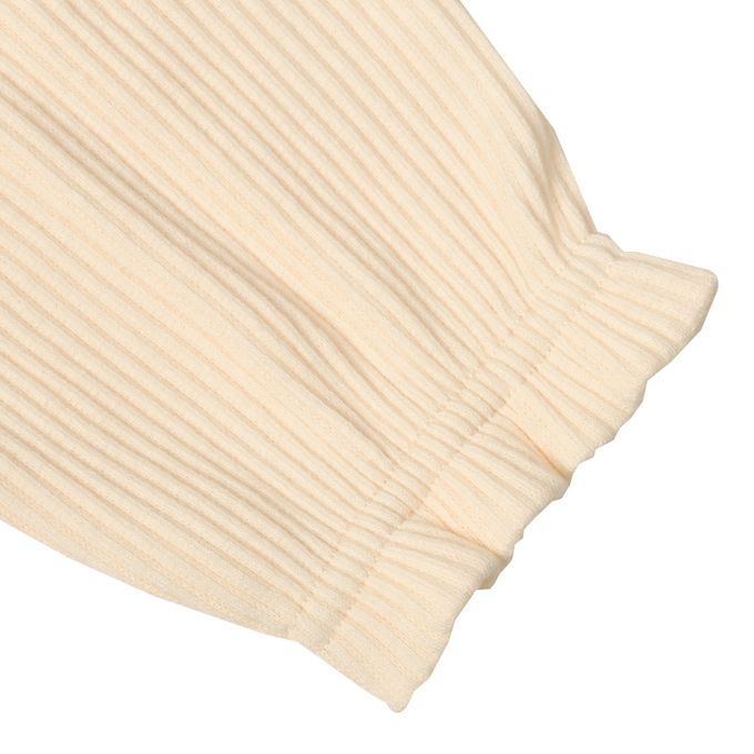 akachan honpo - 長袖外出包屁衣-胸下拼接-象牙白色