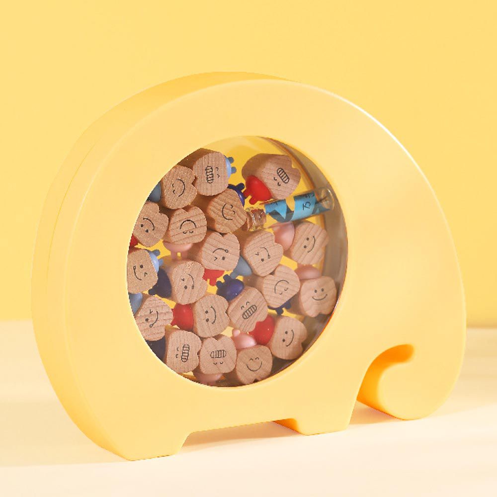 寶寶乳牙收藏盒-小象木質牙-黃色 (16x20cm)