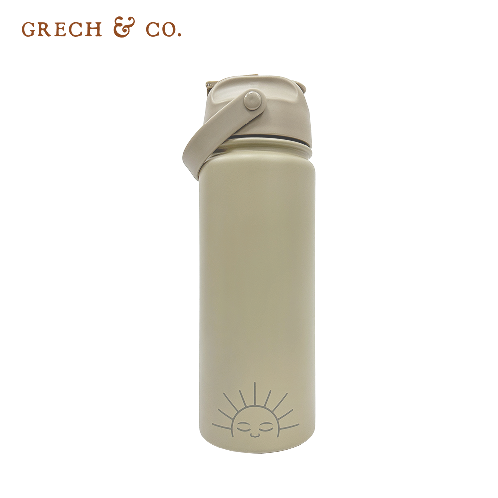 丹麥 GRECH & CO. - 不鏽鋼吸管水壺-暖心灰 (540ml)