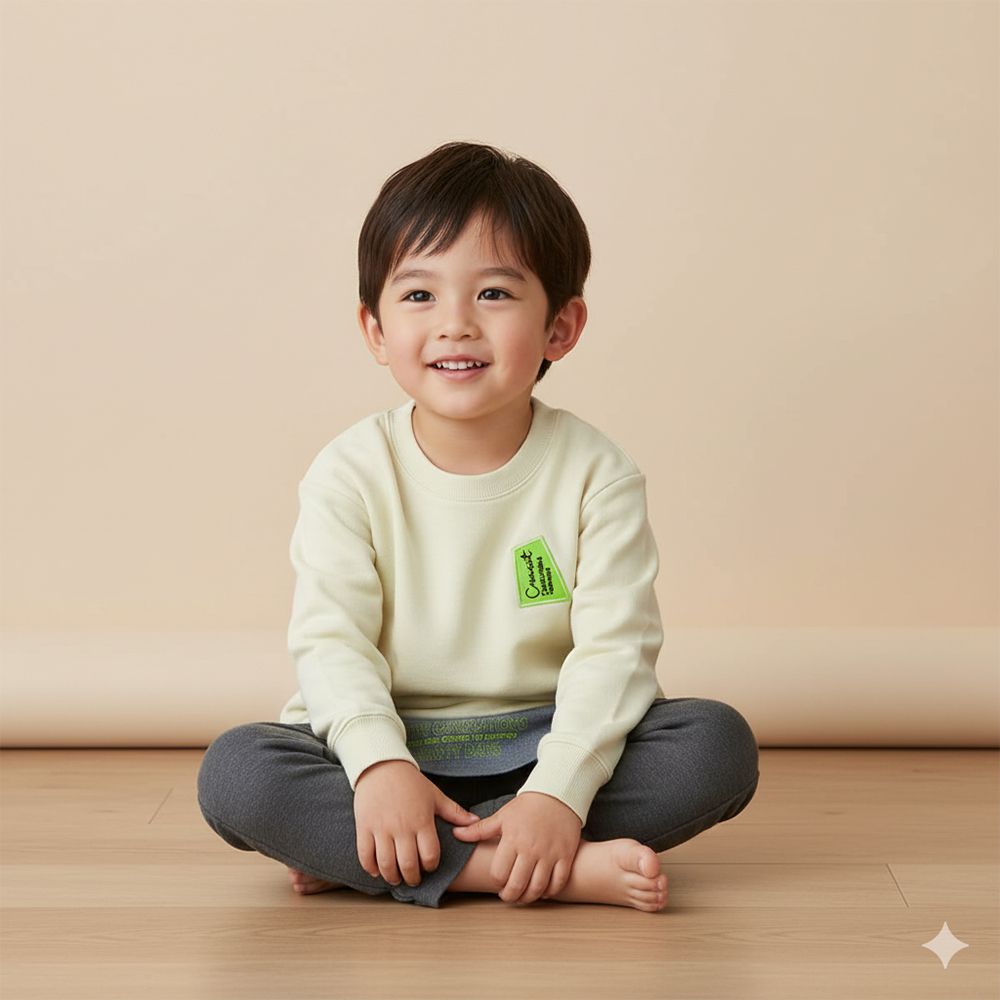 休閒上衣-下擺拼接-淺卡其色