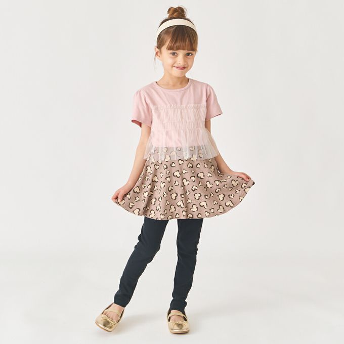 日本 evercloset - 100%棉 層次透明蕾絲短袖上衣-黃