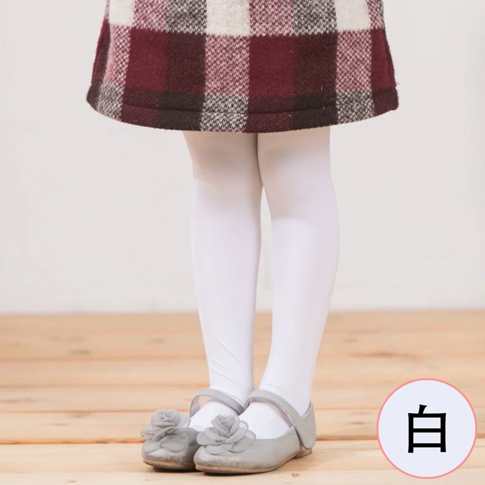貝柔 Peilou - 女童彈性褲襪-純色(2雙組)-白色