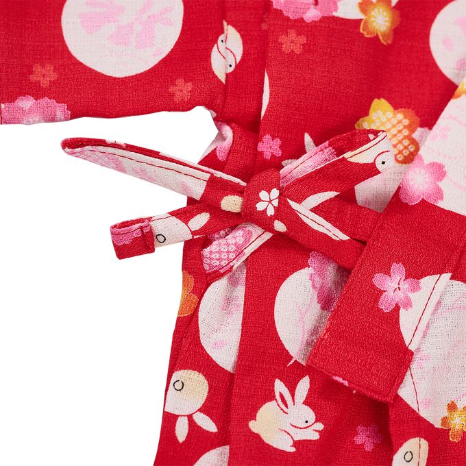 akachan honpo - 兩件式甚平-兔子-紅色
